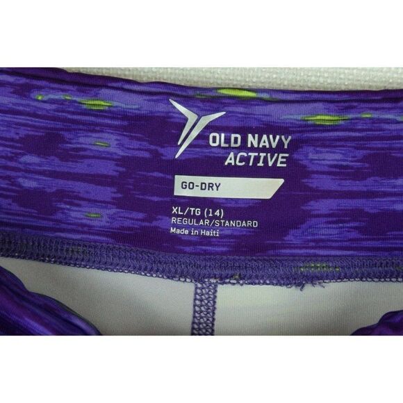 Old Navy Leggings Girl's Size 14 XL Striped Long Purple - Picture 4 of 4